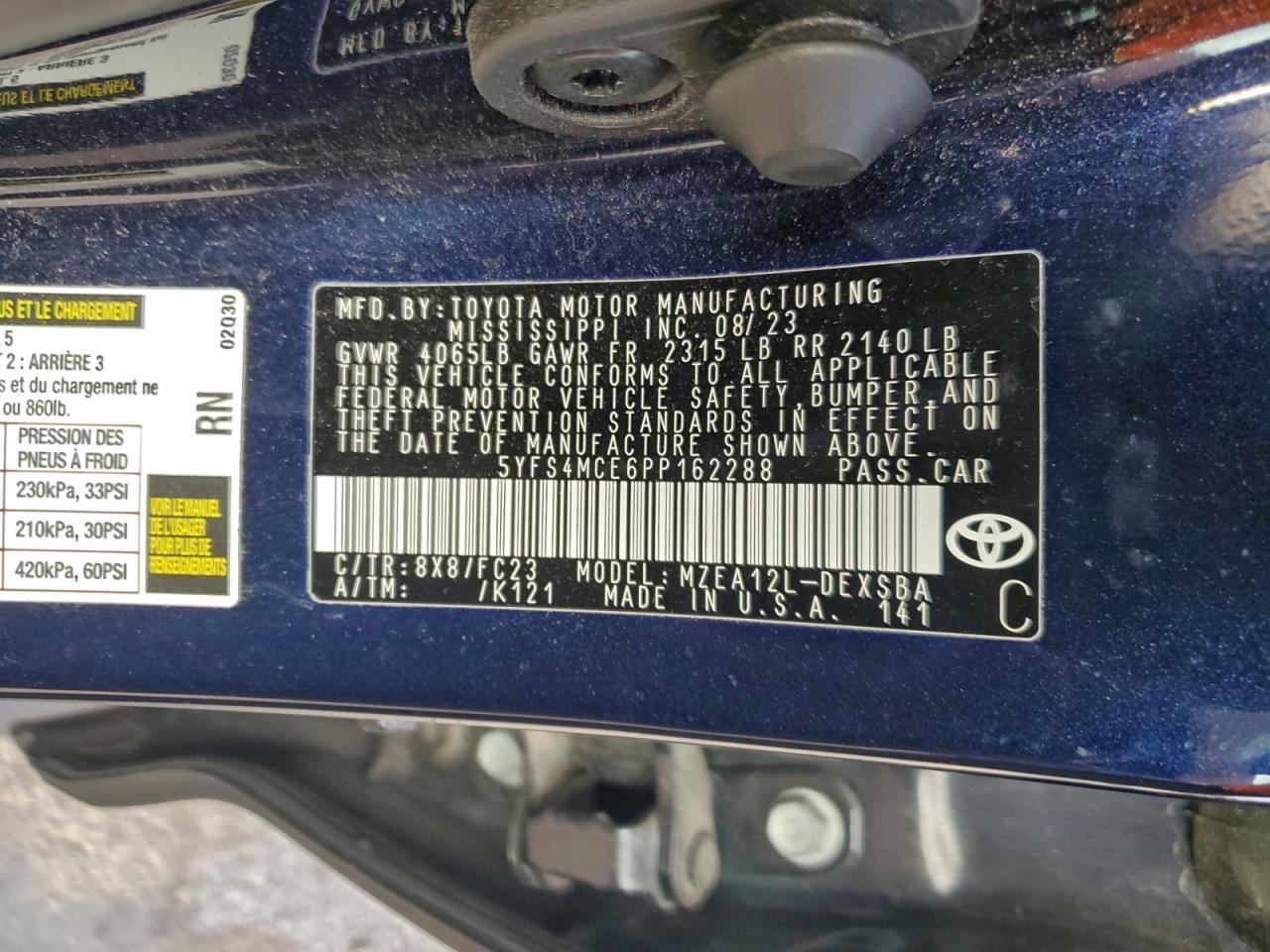 2023 TOYOTA COROLLA
