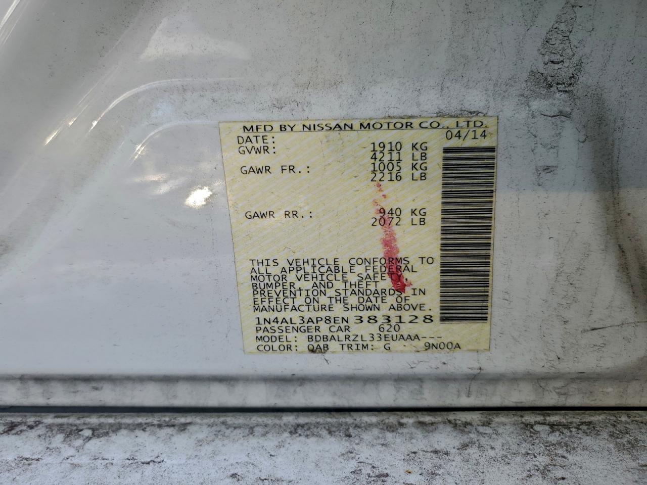 2014 NISSAN ALTIMA