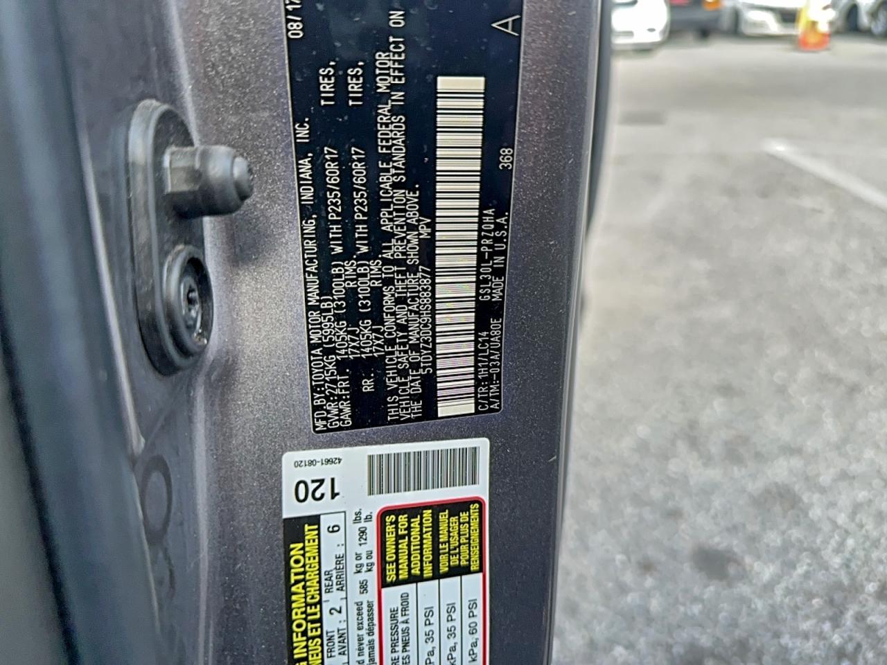2017 TOYOTA SIENNA