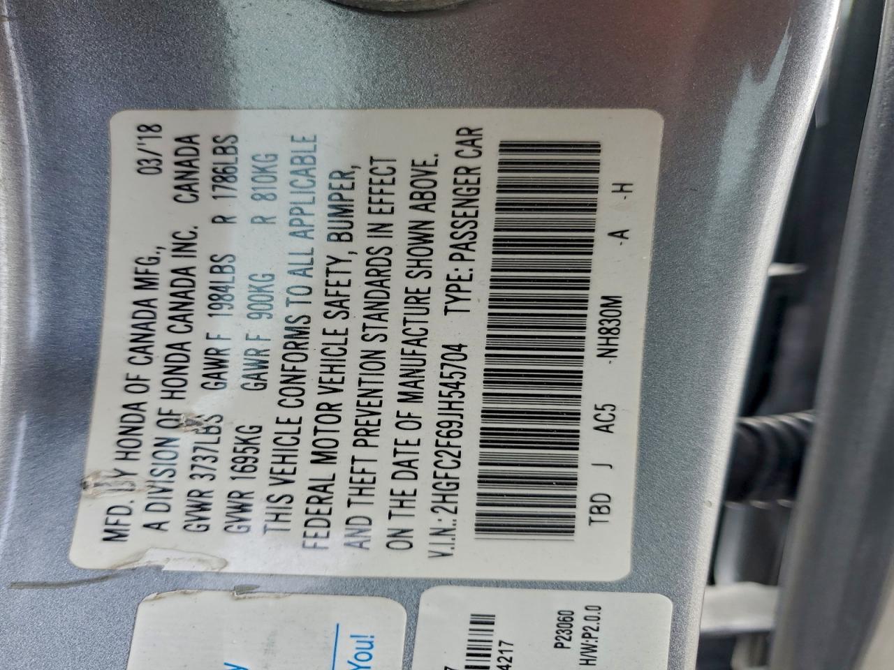 2018 HONDA CIVIC