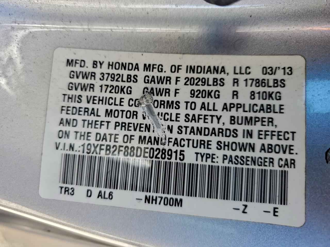 2013 HONDA CIVIC
