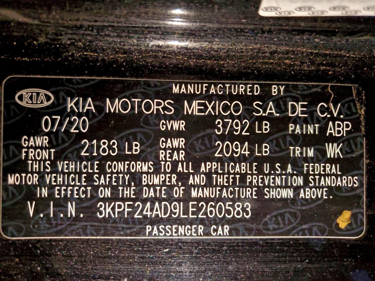 2020 KIA FORTE