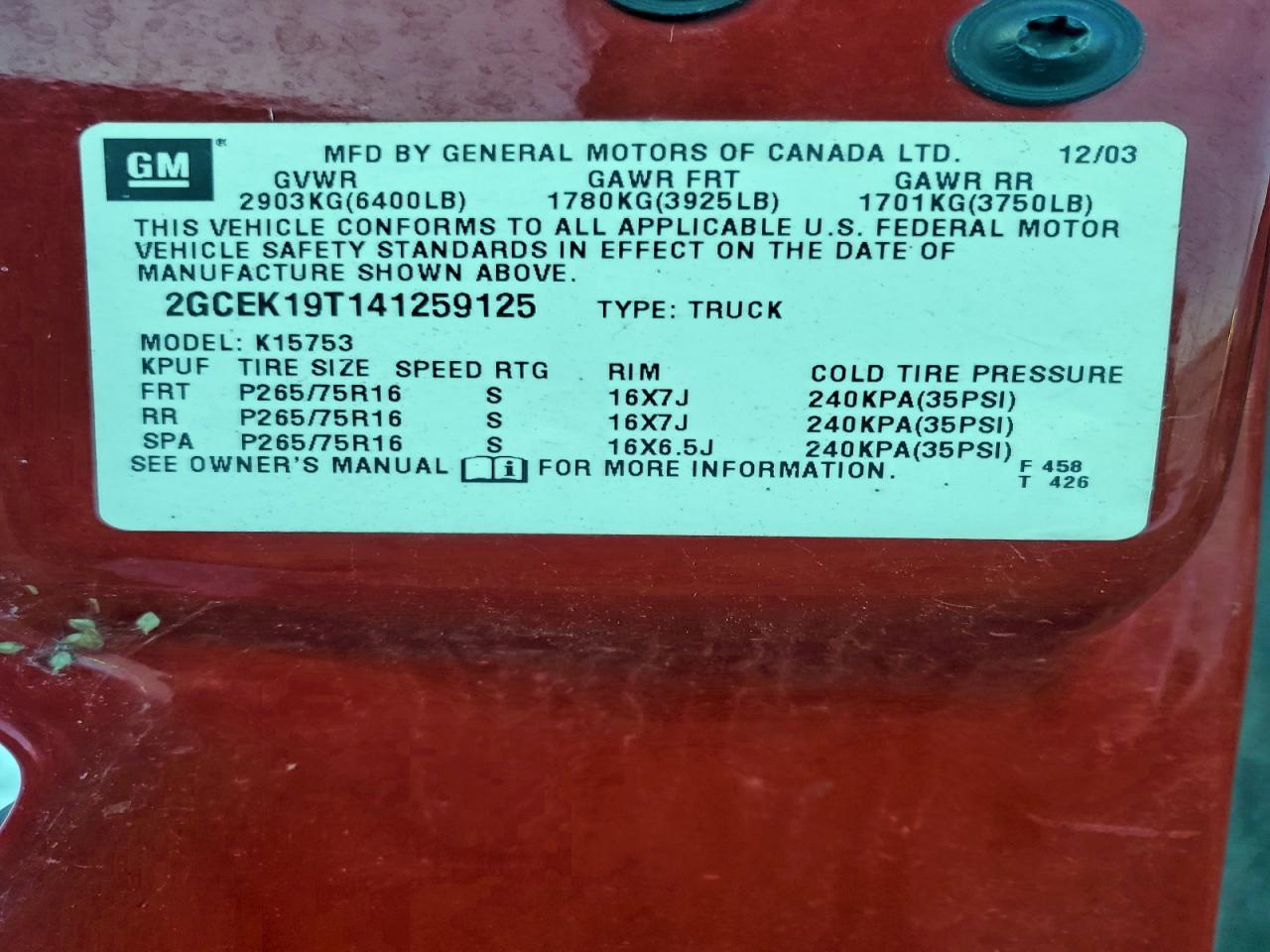 2004 CHEVROLET Silverado