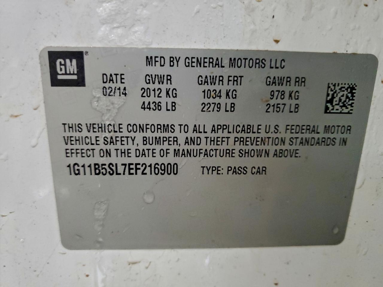 2014 CHEVROLET MALIBU