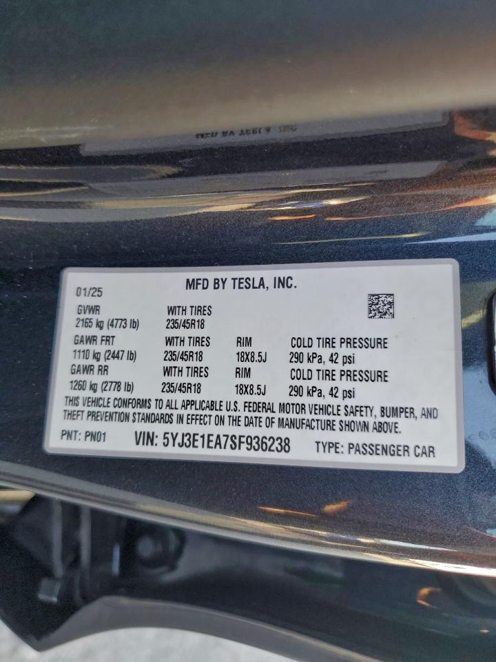 2025 TESLA MODEL 3