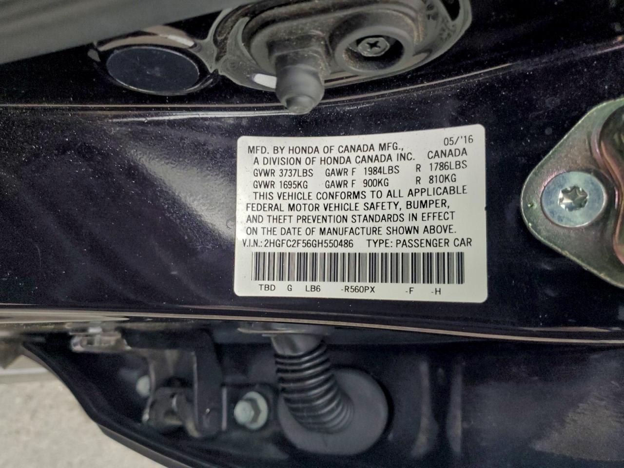 2016 HONDA CIVIC