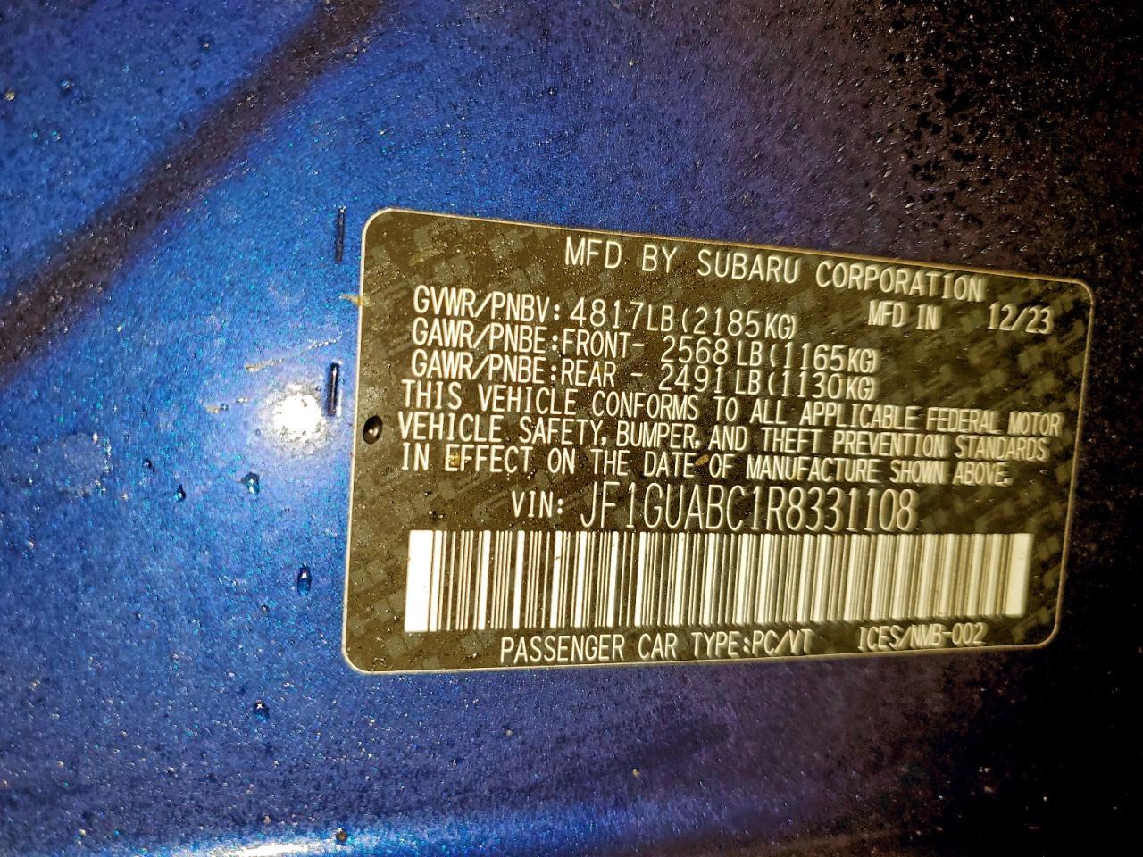 2024 SUBARU IMPREZA
