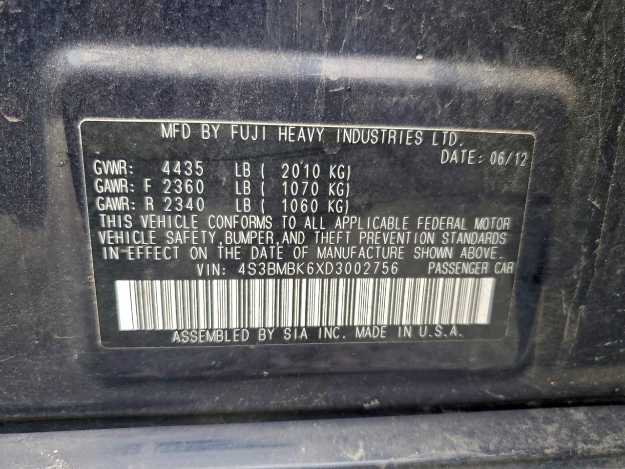 2013 SUBARU Legacy