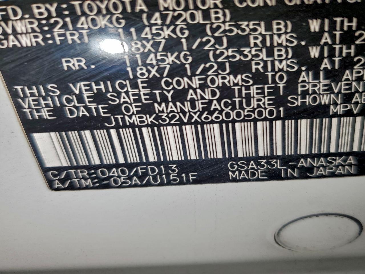 2006 TOYOTA RAV4