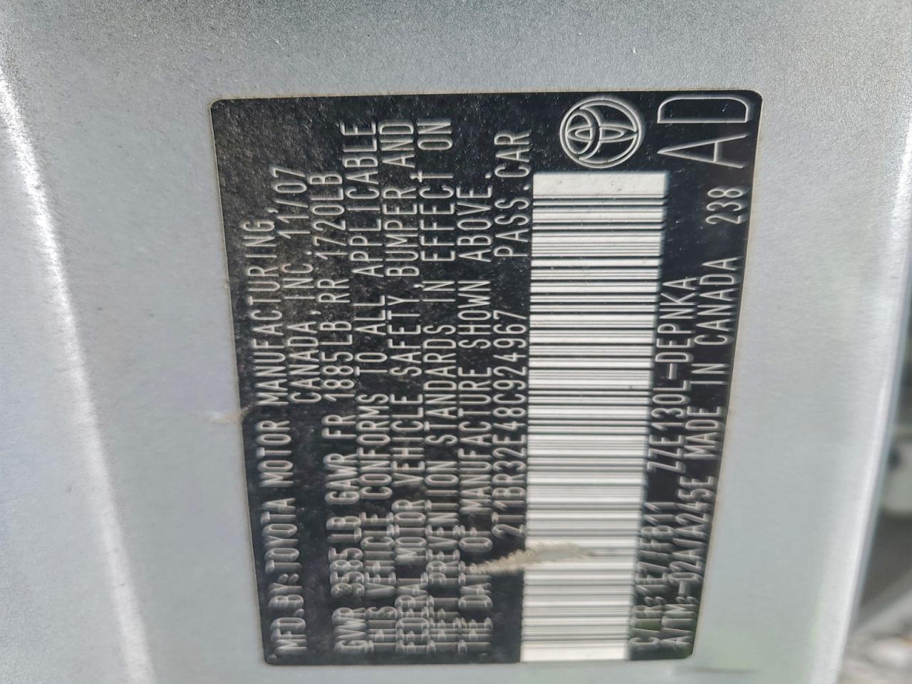 2008 TOYOTA COROLLA