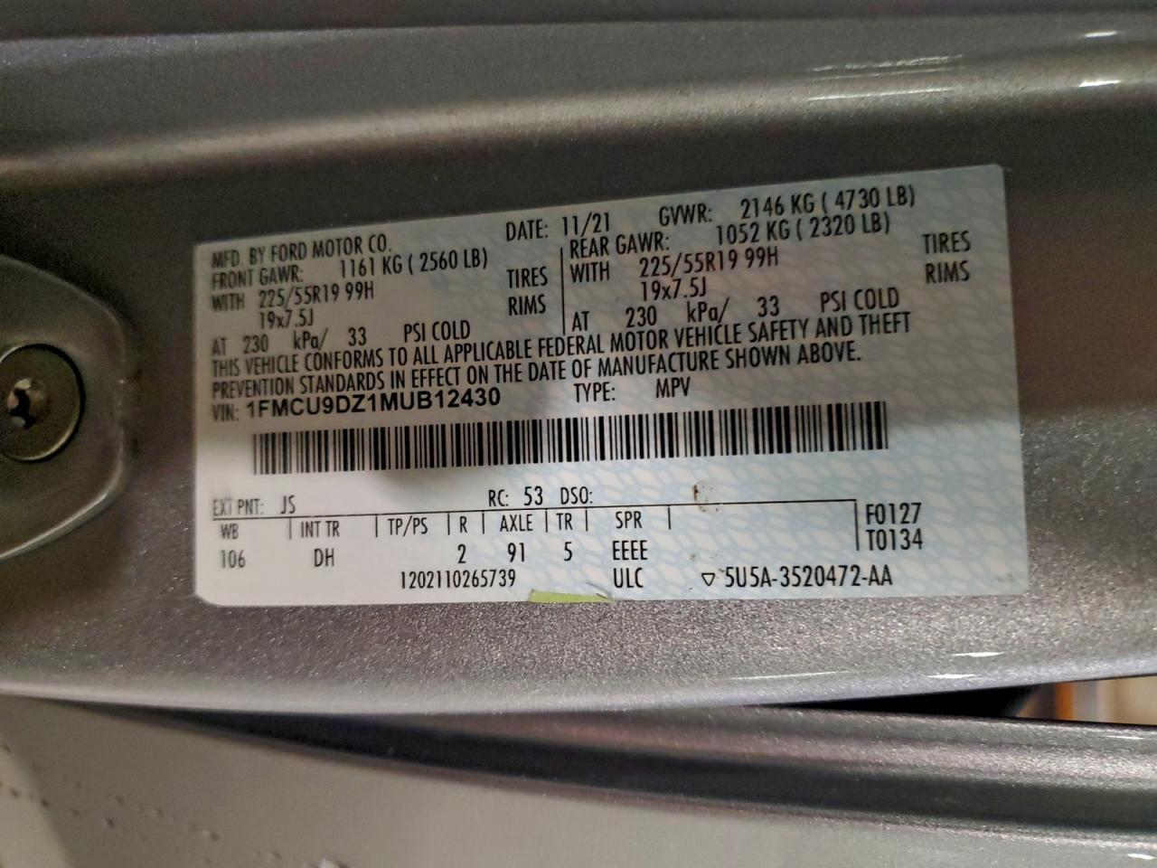 2021 FORD ESCAPE
