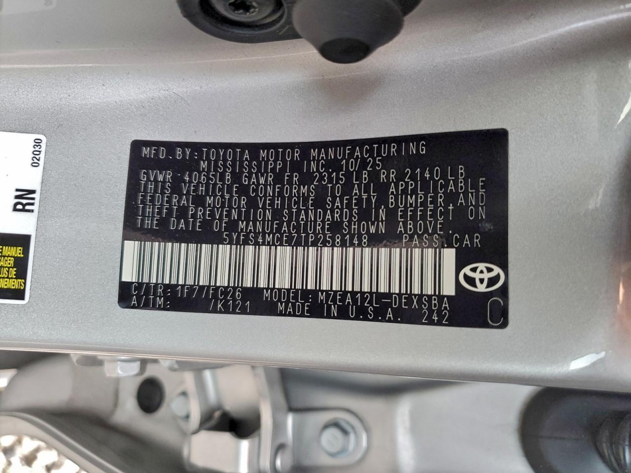 2026 TOYOTA COROLLA
