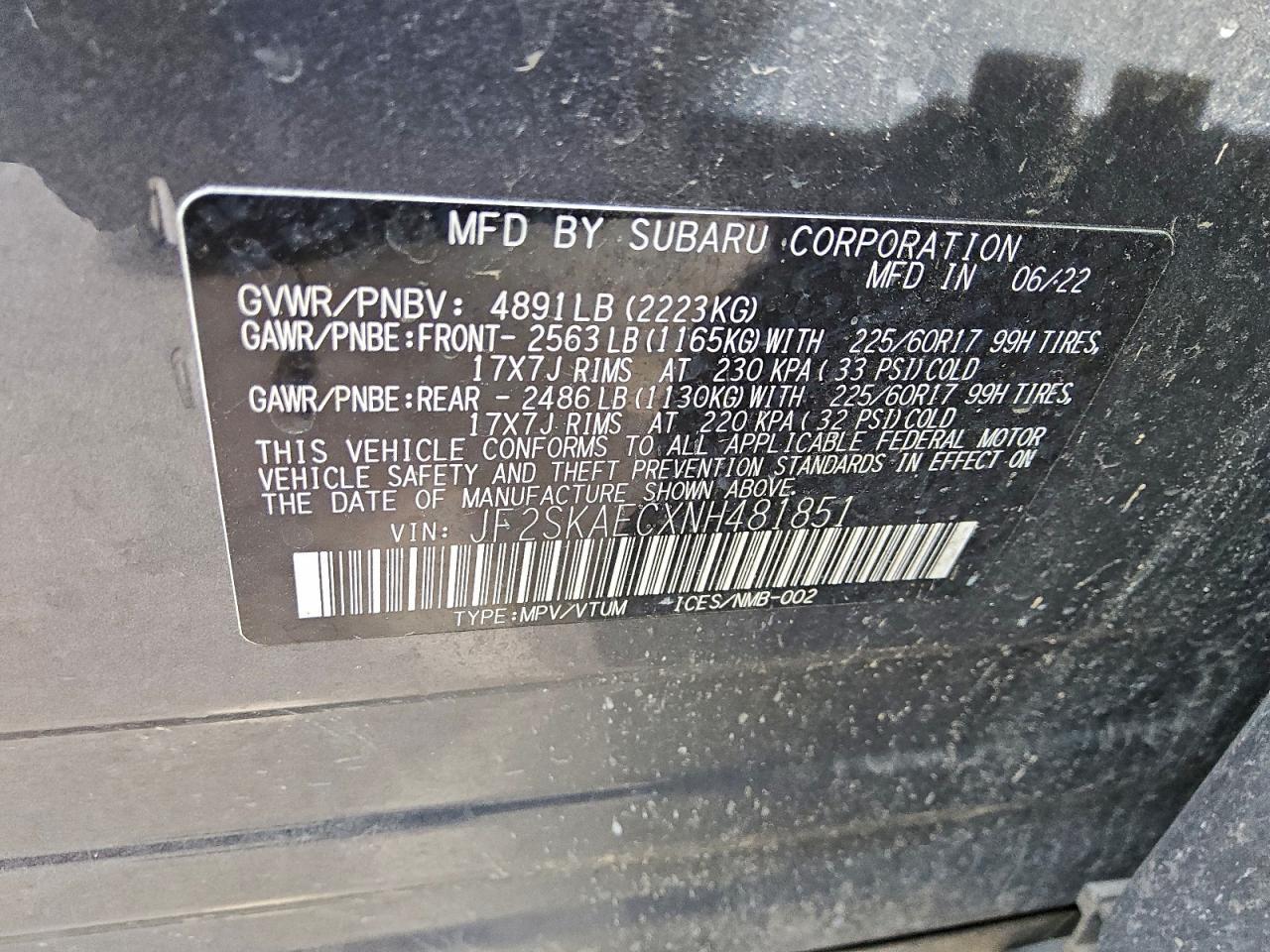 2022 SUBARU FORESTER