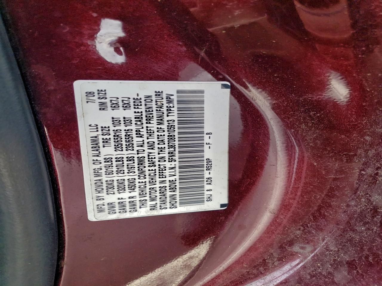 2008 HONDA ODYSSEY