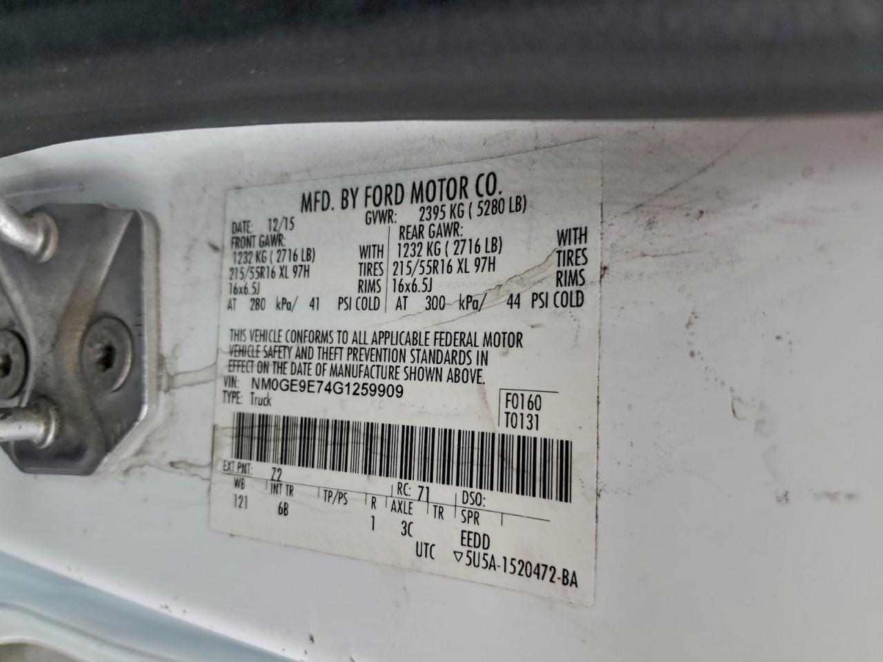 2016 FORD TRANSIT CONNECT
