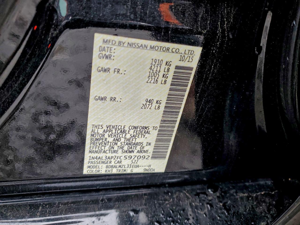 2015 NISSAN ALTIMA