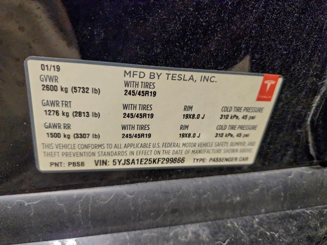 2019 TESLA MODEL S
