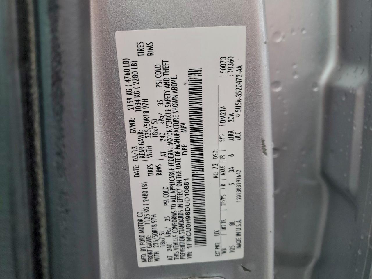 2013 FORD ESCAPE