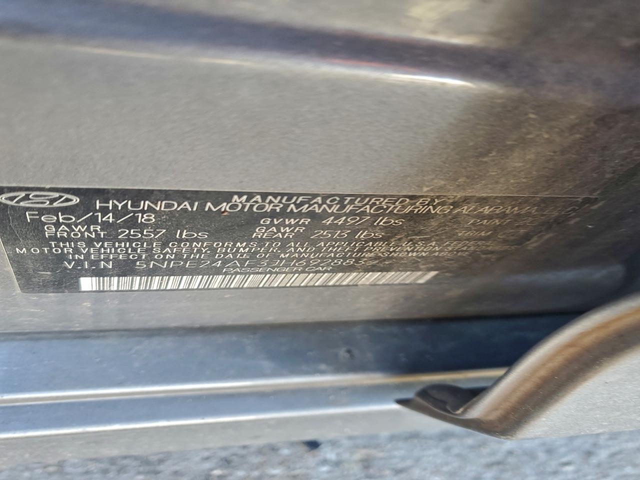 2018 HYUNDAI SONATA