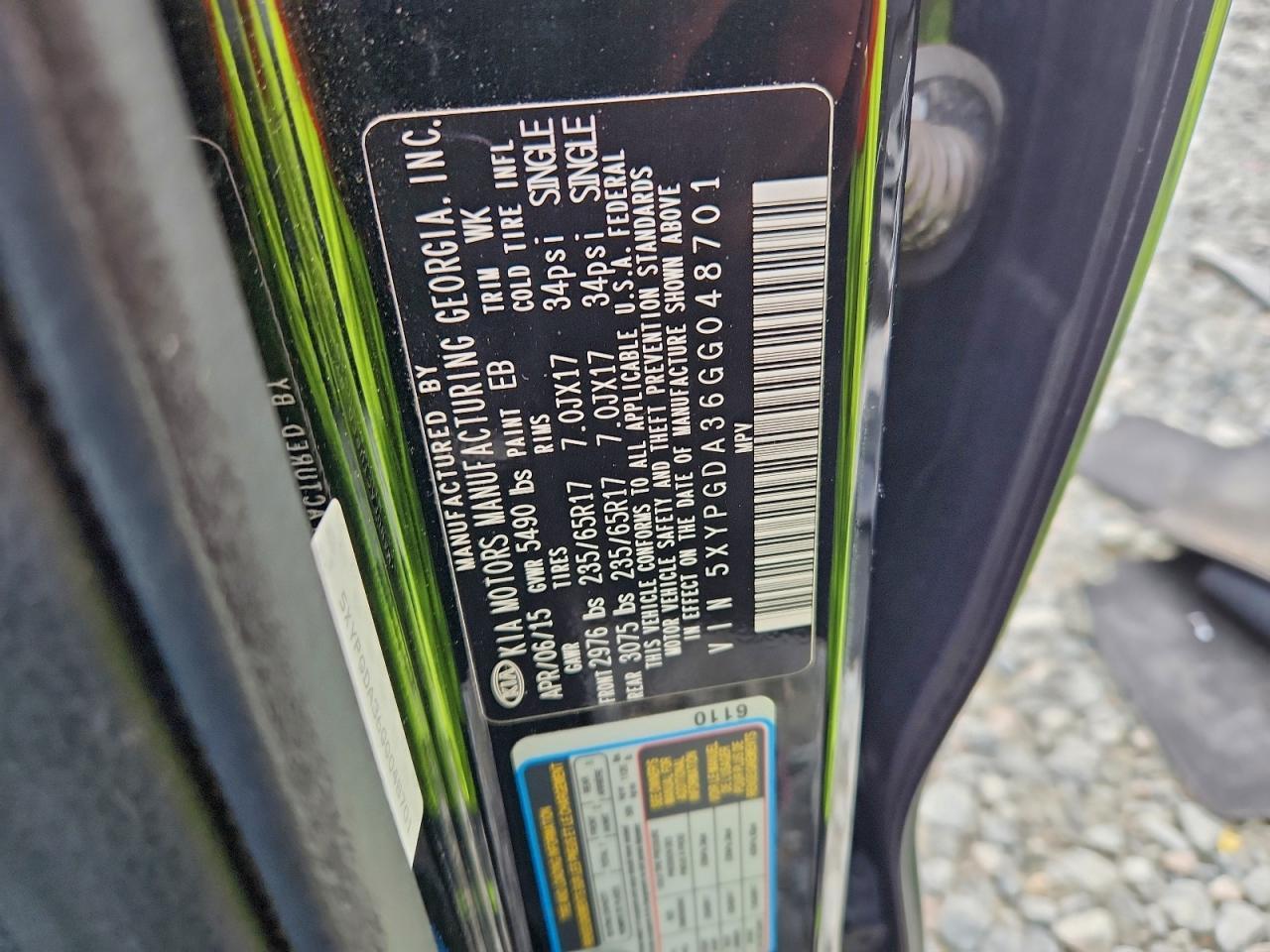 2016 KIA SORENTO