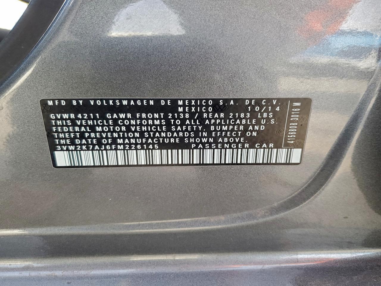 2015 VOLKSWAGEN JETTA