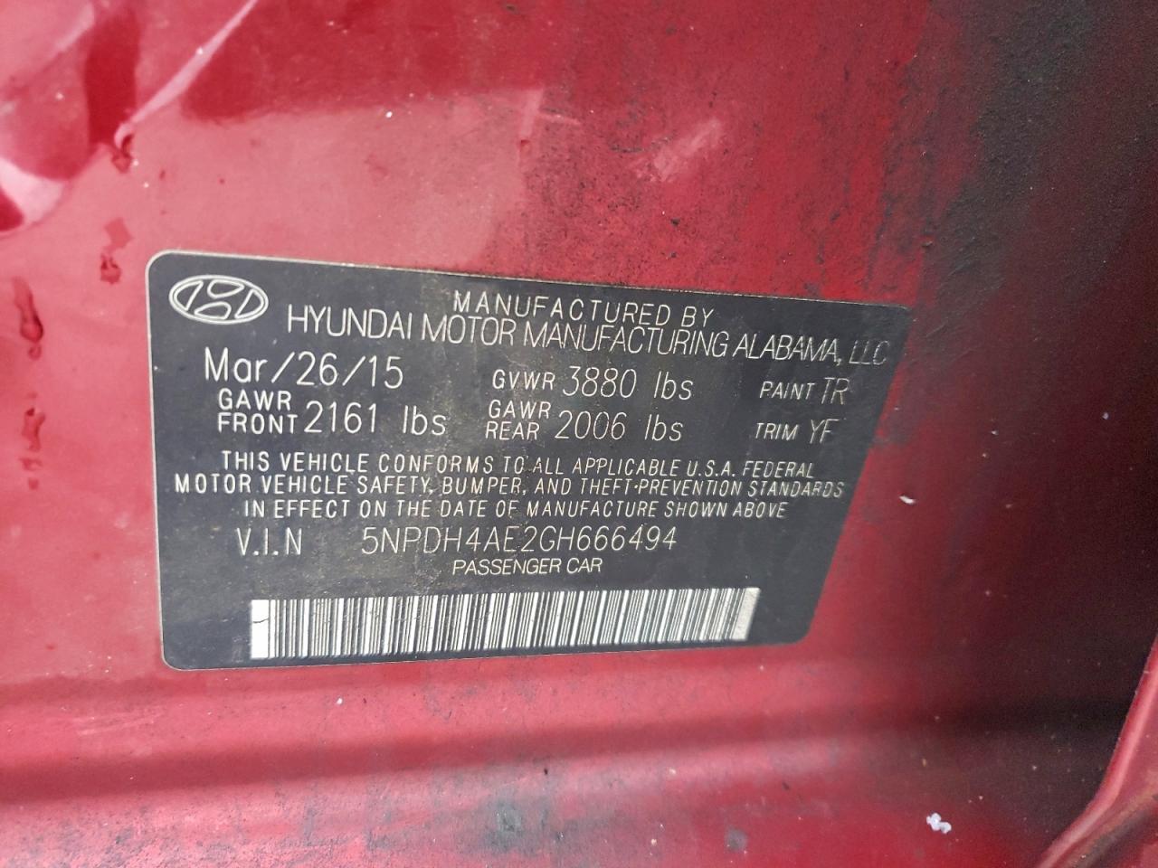 2016 HYUNDAI ELANTRA