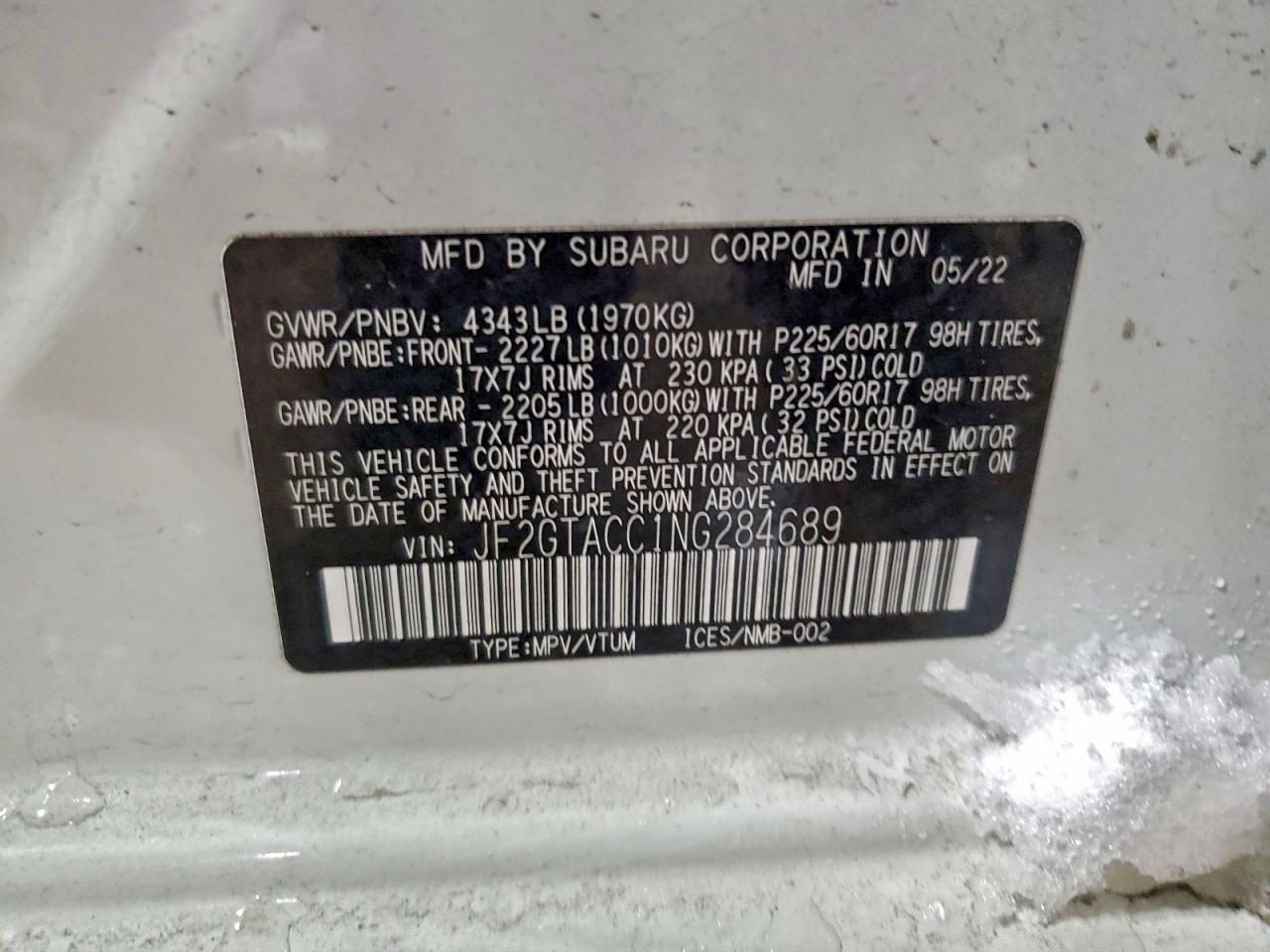 2022 SUBARU Crosstrek