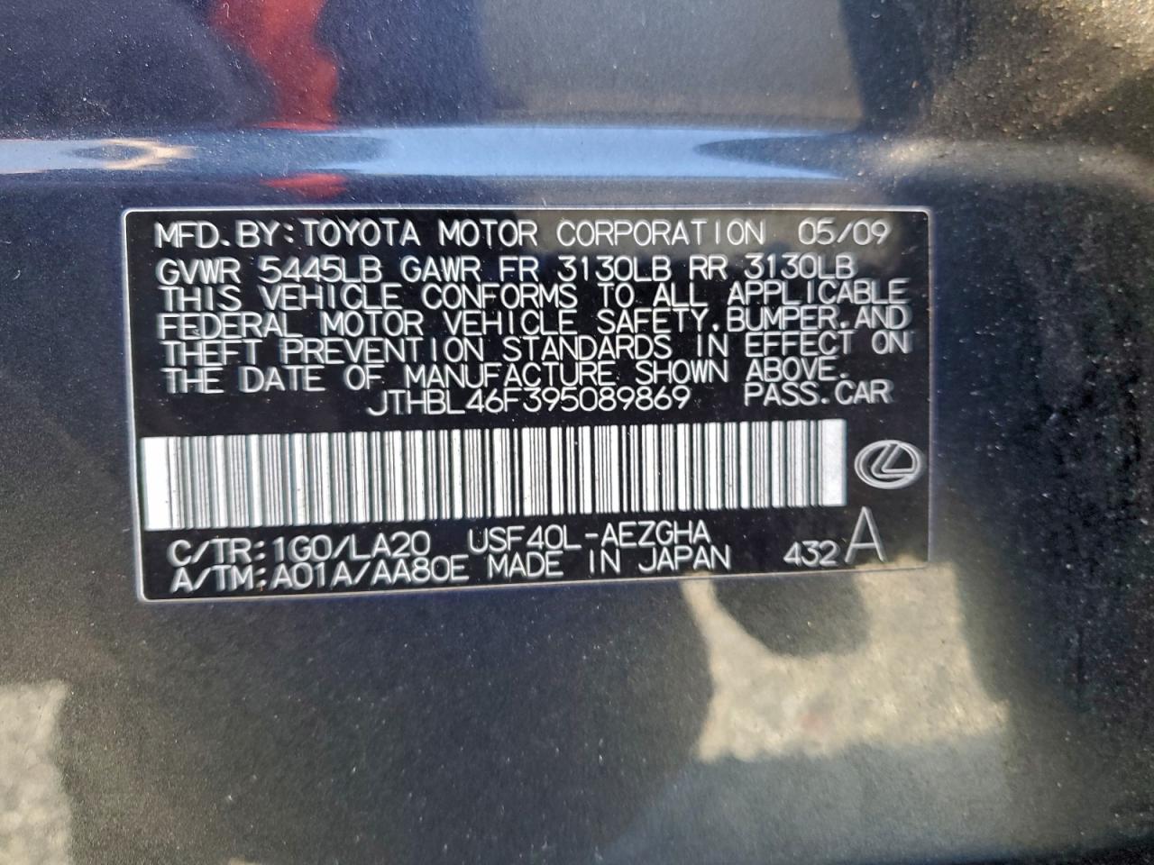 2009 LEXUS LS 460