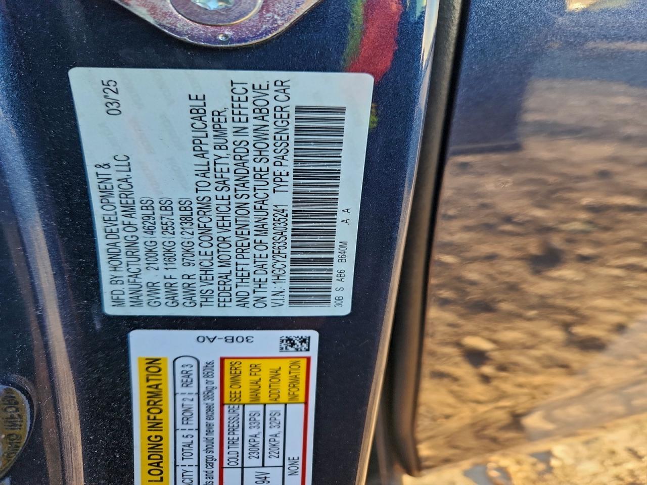 2025 HONDA ACCORD