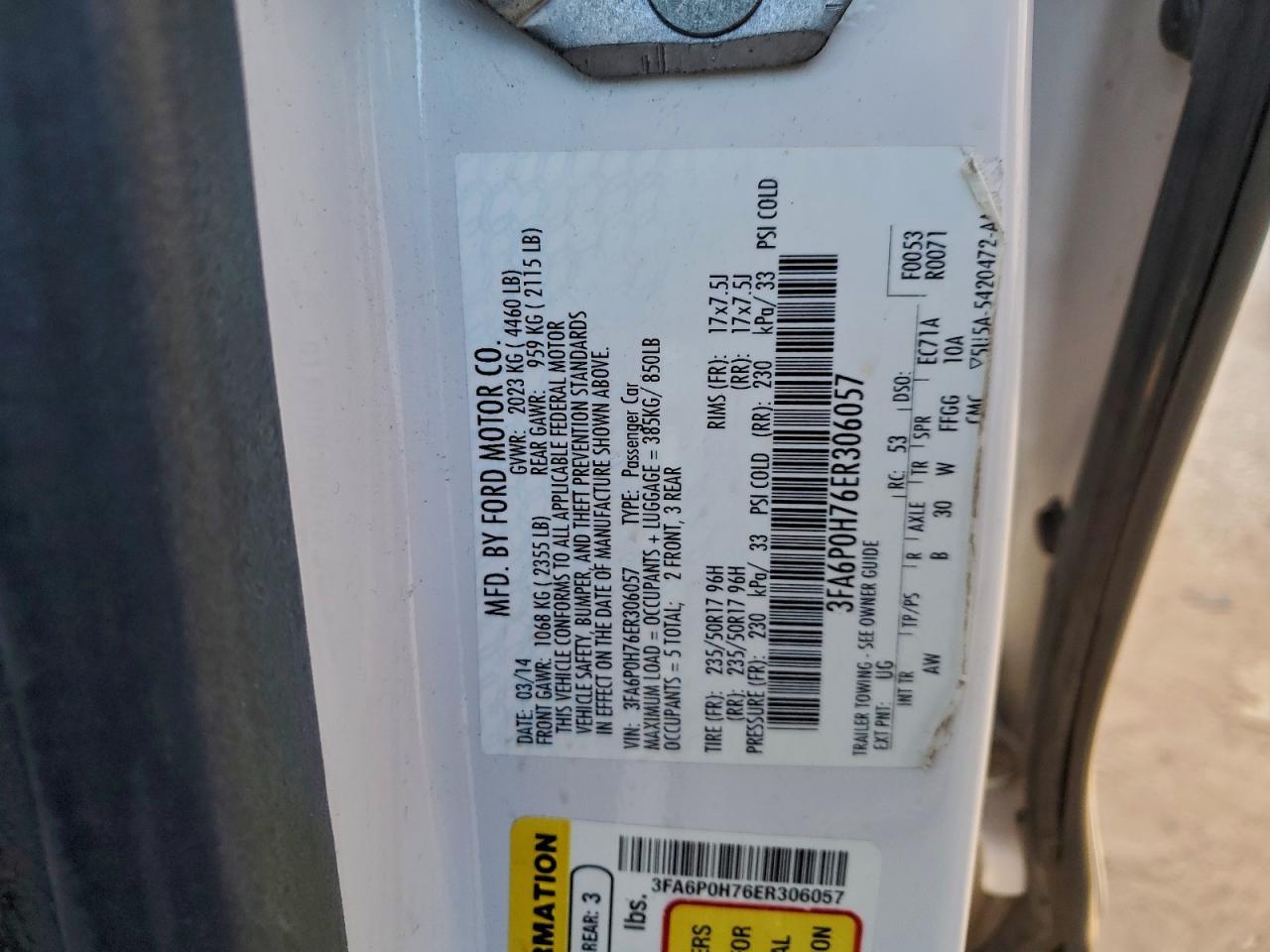 2014 FORD FUSION