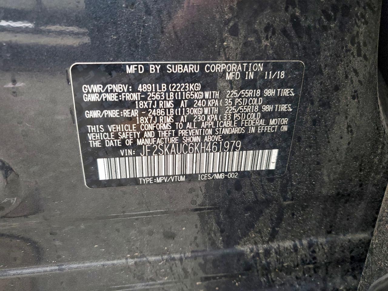 2019 SUBARU FORESTER