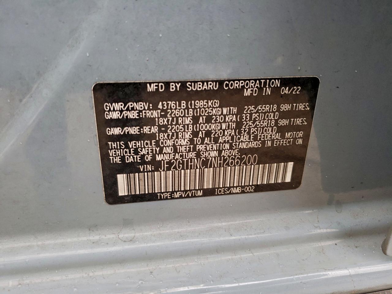 2022 SUBARU Crosstrek