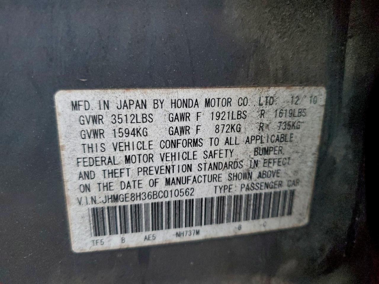2011 HONDA FIT