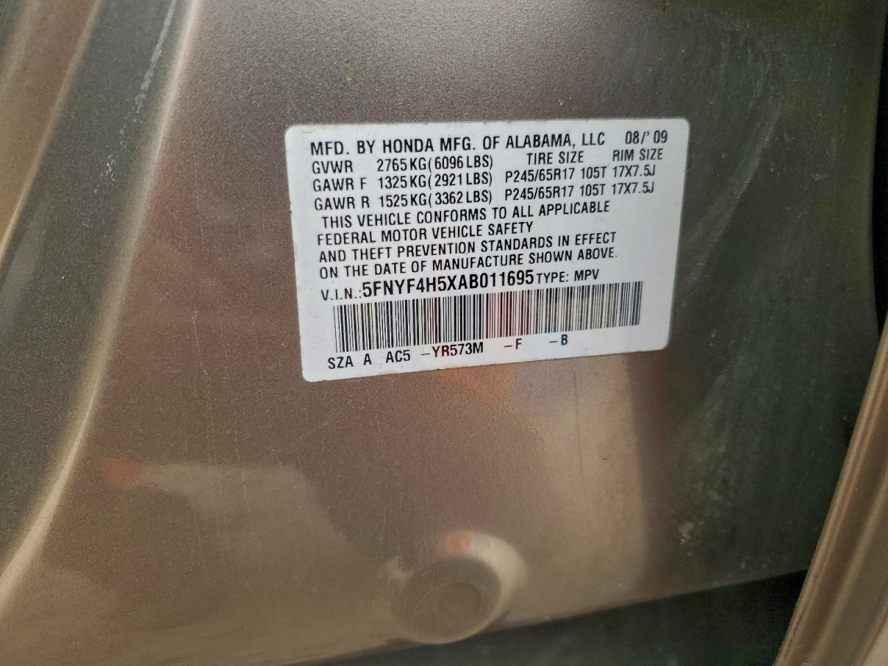 2010 HONDA PILOT