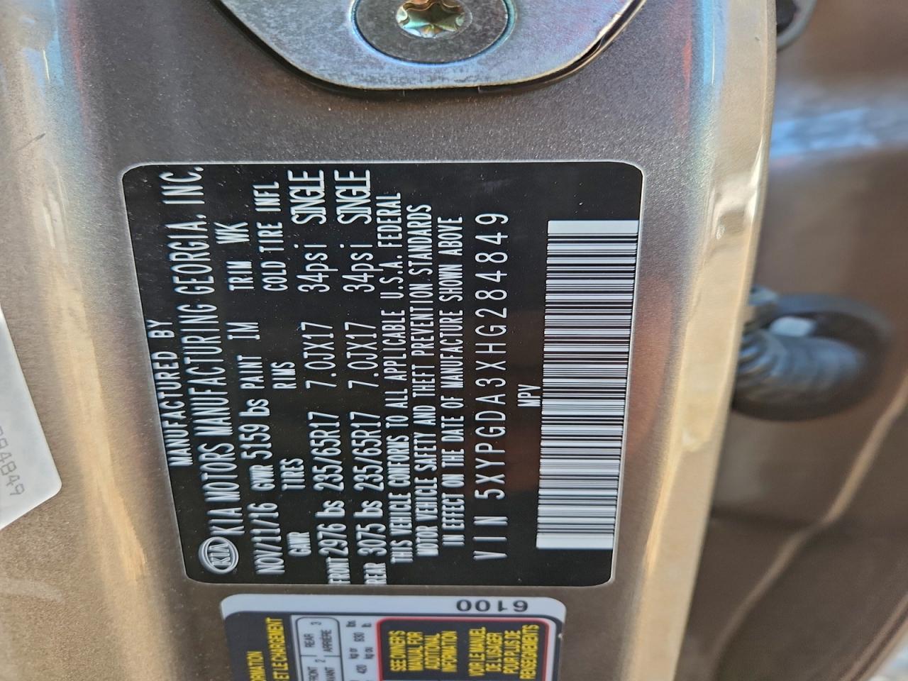 2017 KIA SORENTO