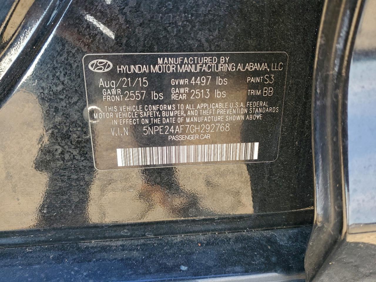 2016 HYUNDAI SONATA