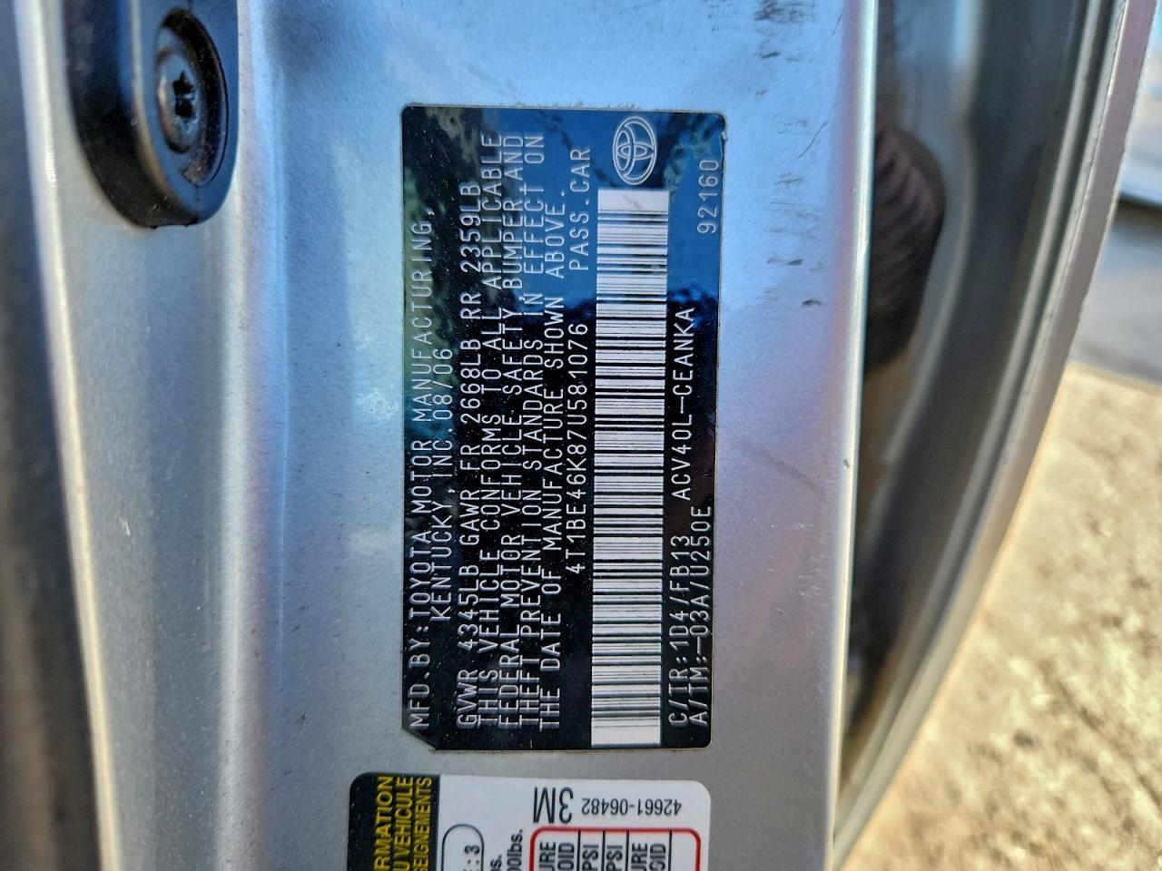 2007 TOYOTA CAMRY