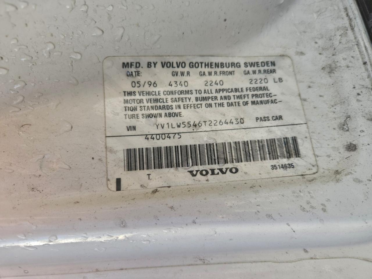 1996 VOLVO 850