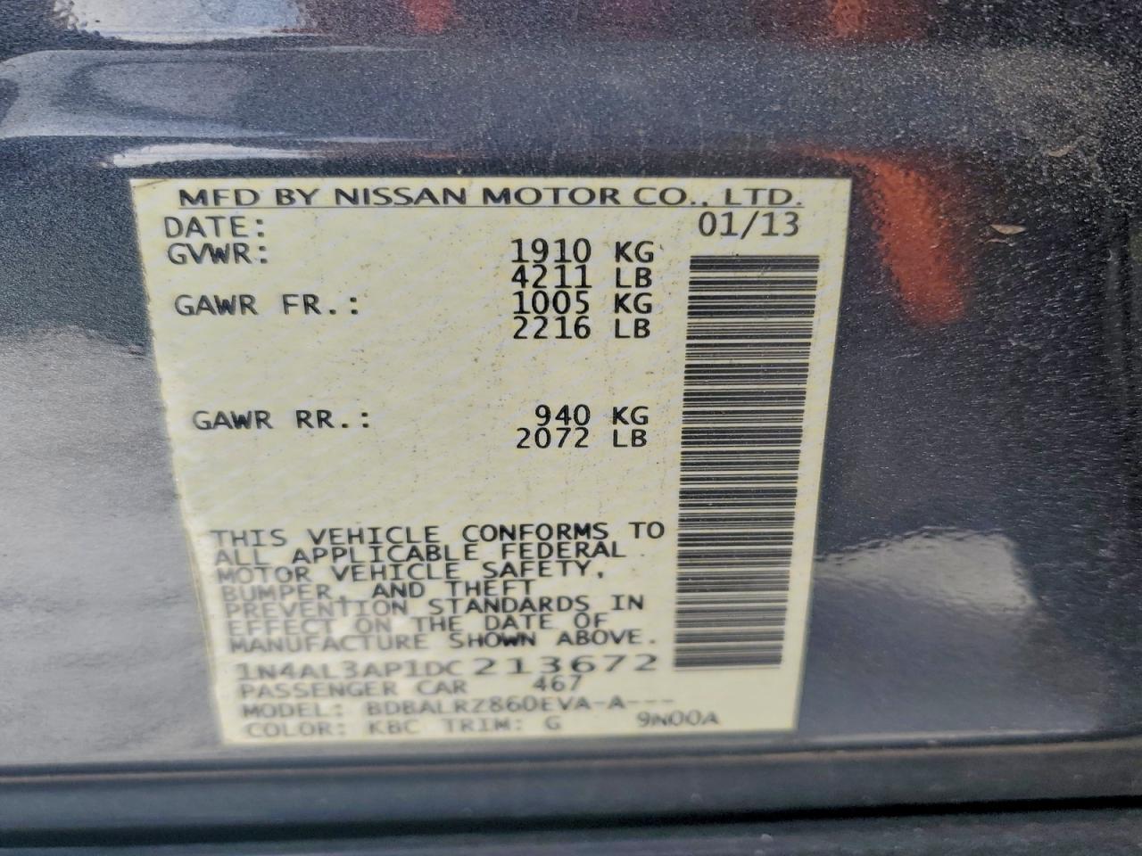 2013 NISSAN ALTIMA