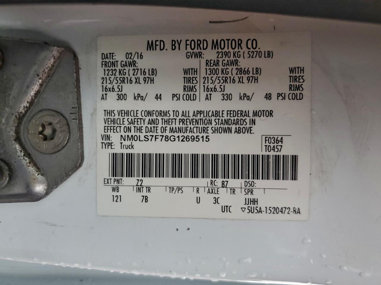 2016 FORD TRANSIT CONNECT