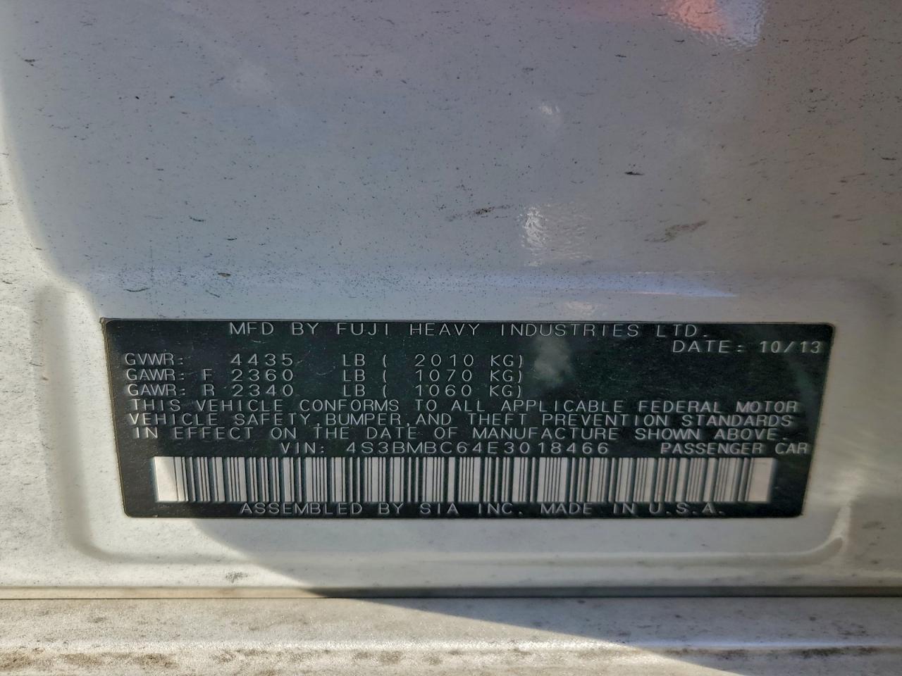 2014 SUBARU Legacy
