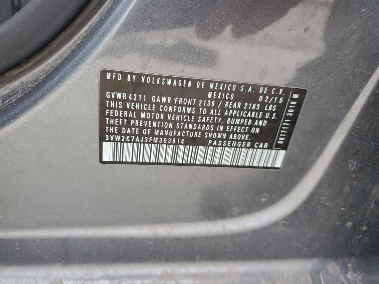 2015 VOLKSWAGEN JETTA