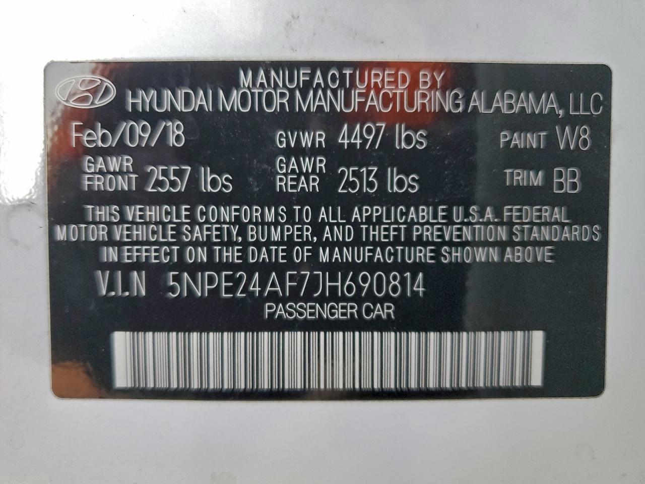 2018 HYUNDAI SONATA
