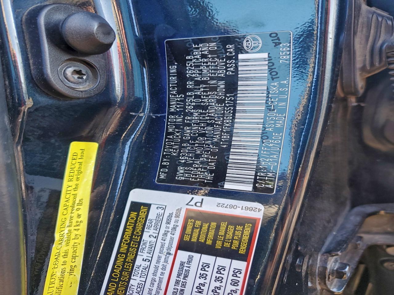 2016 TOYOTA CAMRY