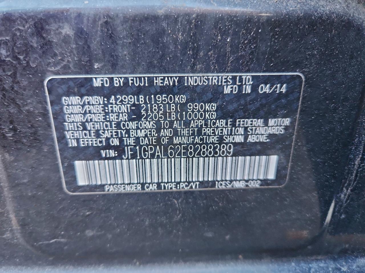 2014 SUBARU IMPREZA