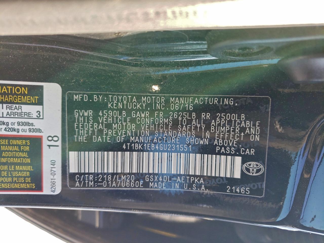 2016 TOYOTA Avalon
