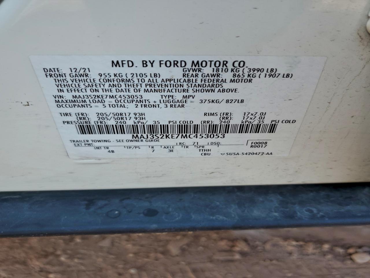 2021 FORD EcoSport