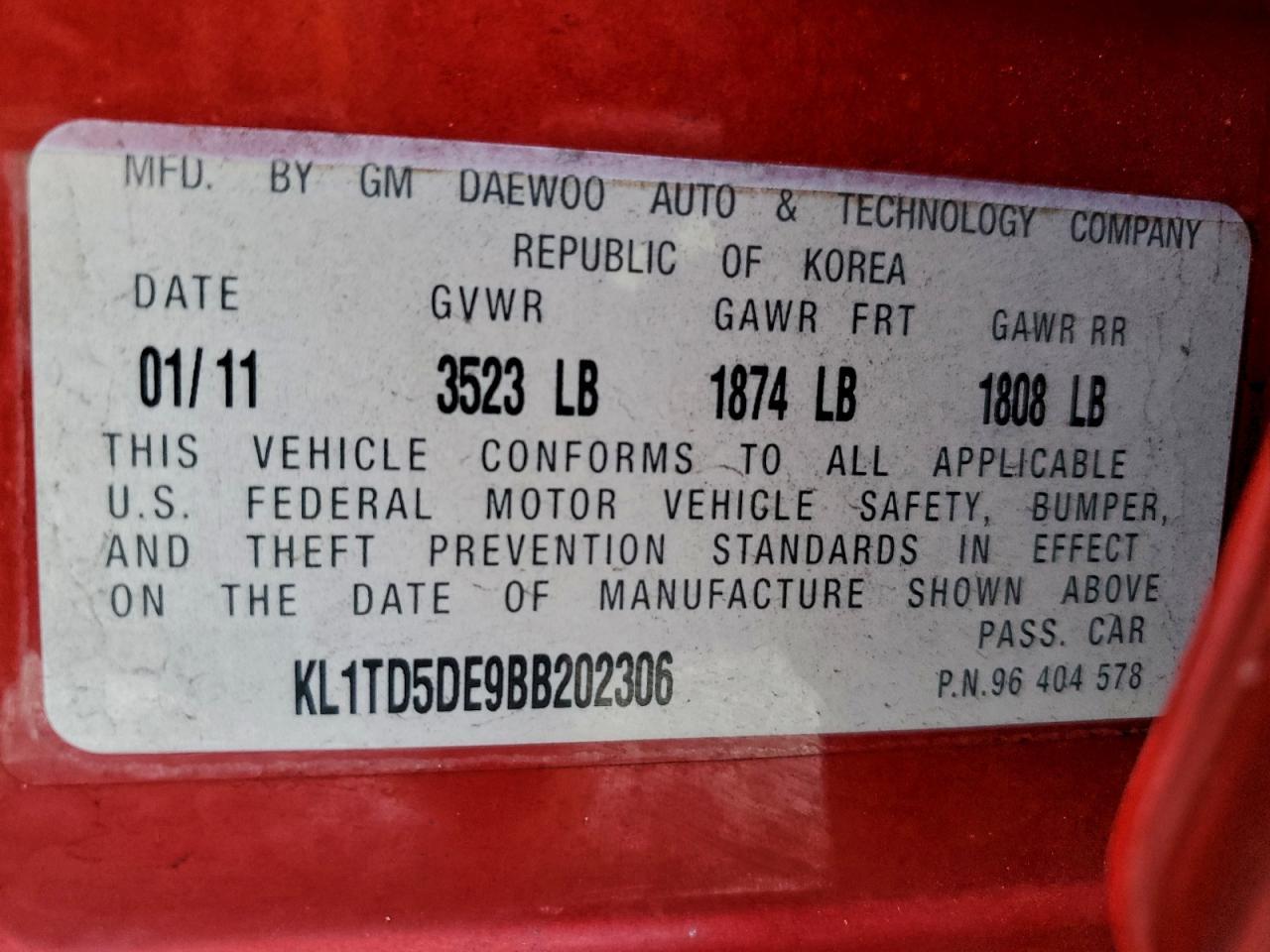 2011 CHEVROLET Aveo