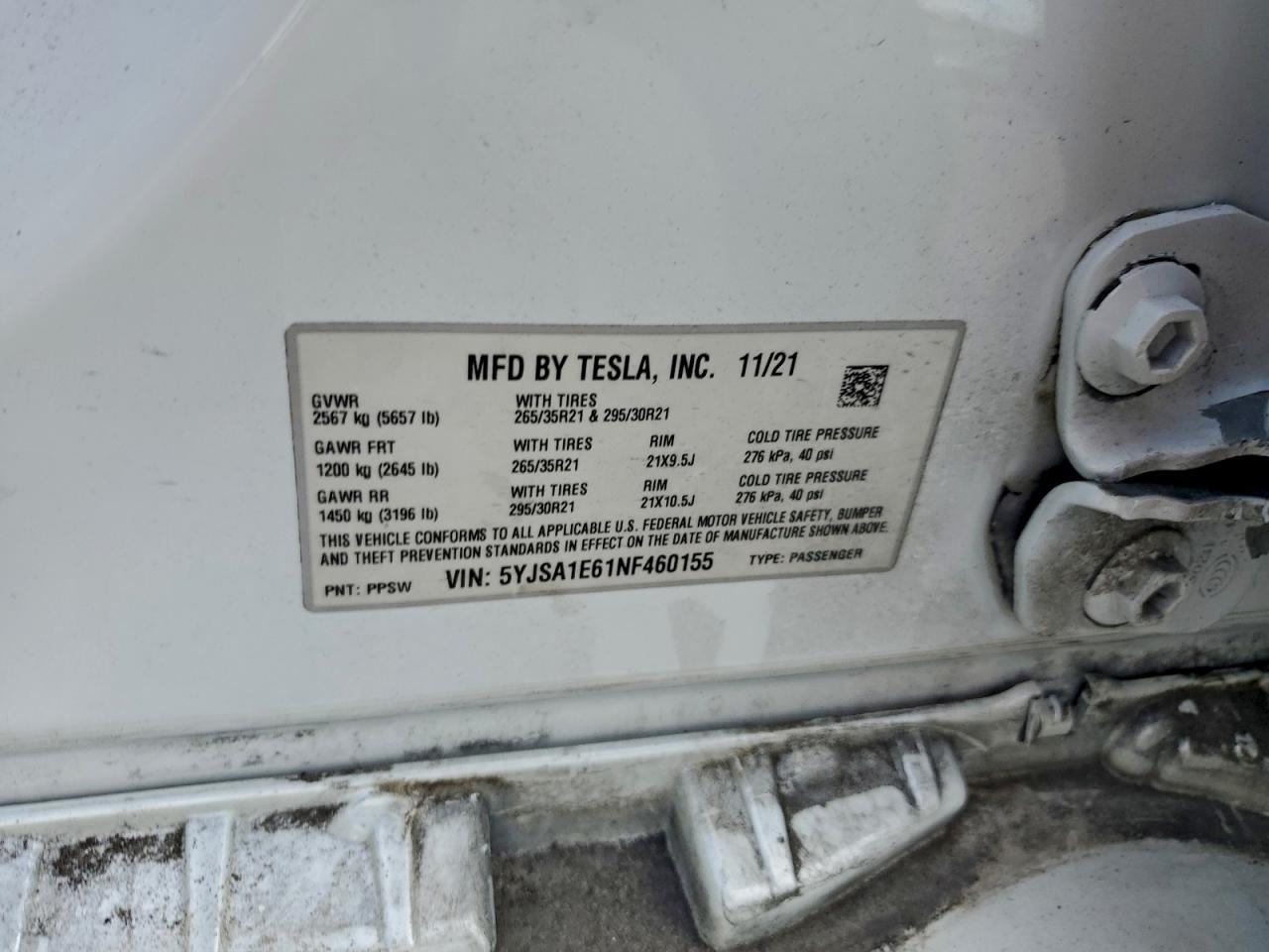2022 TESLA MODEL S