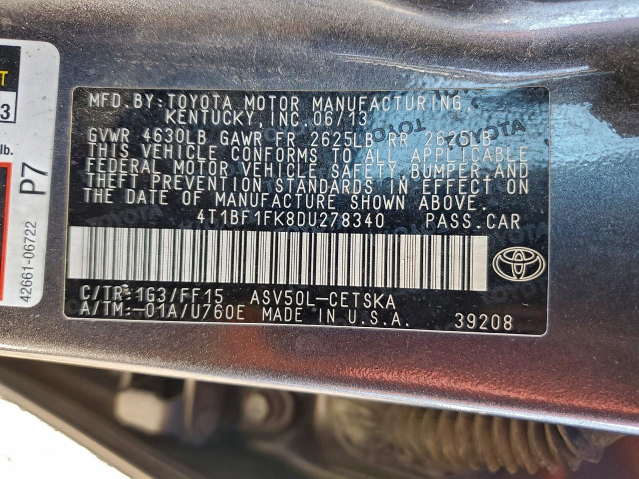 2013 TOYOTA CAMRY